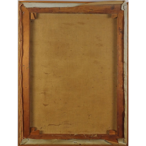 972 - Abstract composition, oil on canvas, bearing a signature Gulden Ayen, framed, 61cm x 46cm