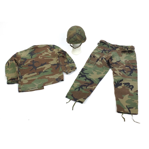 288 - ** DESCRIPTION AMENDED ** American Military helmet and uniform
