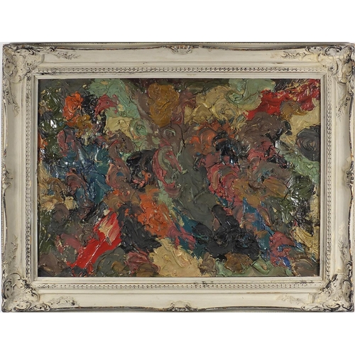 1035 - Manner of Sir Jacob Epstein - Abstract composition, impasto oil on canvas, inscribed Epstein verso, ... 