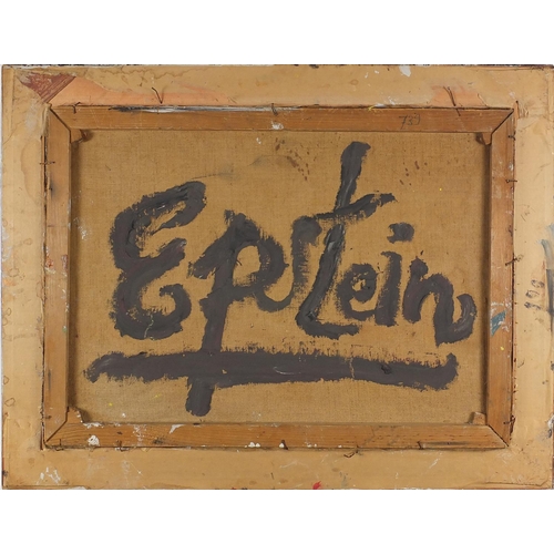 1035 - Manner of Sir Jacob Epstein - Abstract composition, impasto oil on canvas, inscribed Epstein verso, ... 