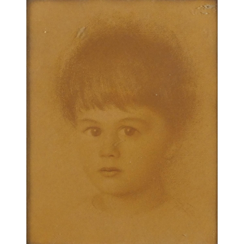 1075 - Walther Schachinger - Head and shoulders portraits, girl and boy, chalk on paper, each 22cm x 17cm