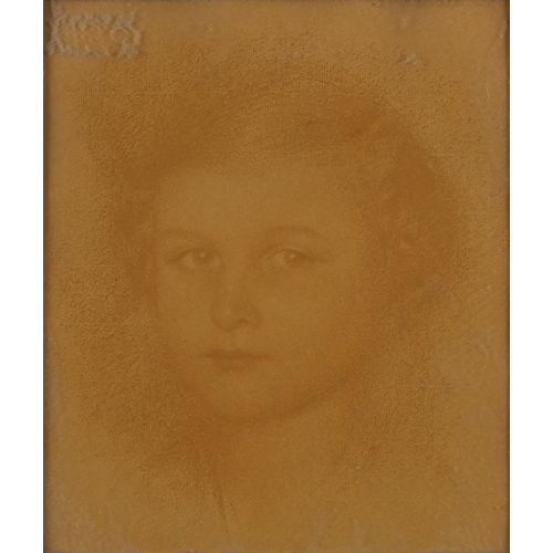 1075 - Walther Schachinger - Head and shoulders portraits, girl and boy, chalk on paper, each 22cm x 17cm