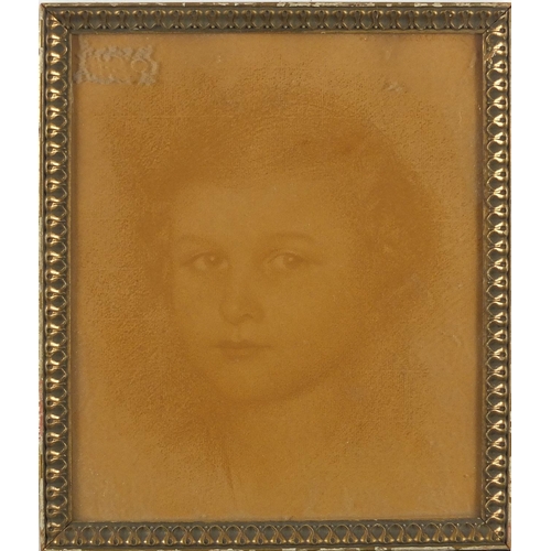 1075 - Walther Schachinger - Head and shoulders portraits, girl and boy, chalk on paper, each 22cm x 17cm