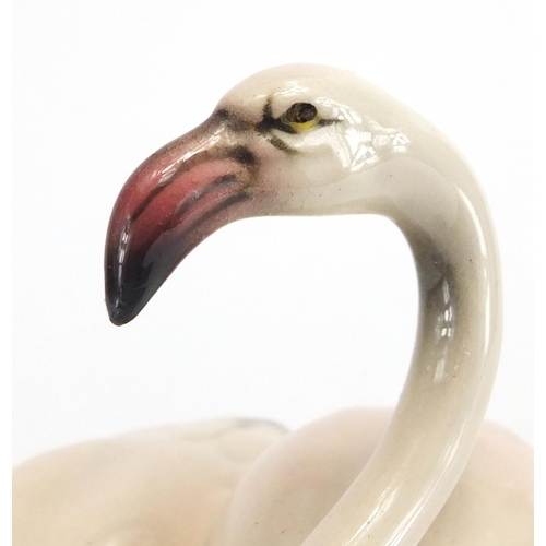 194 - Keramos Austrian porcelain flamingo group, 23cm high