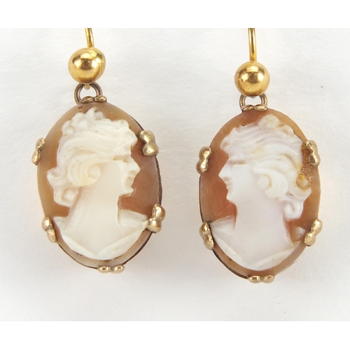 770 - Antique and later earrings and brooches including Victorian silver brooches, 9ct gold cameo earrings... 