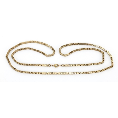 702 - 9ct gold Konigskette link necklace, 80cm in length, approximate weight 39.2g