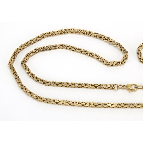 702 - 9ct gold Konigskette link necklace, 80cm in length, approximate weight 39.2g