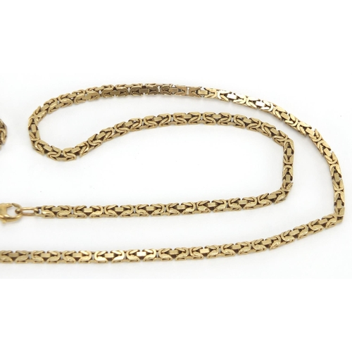 702 - 9ct gold Konigskette link necklace, 80cm in length, approximate weight 39.2g