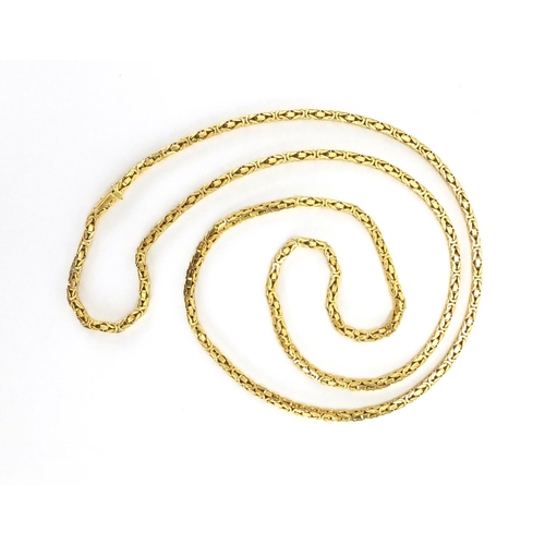 683 - 18ct gold Konigskette link necklace, 86cm in length, approximate weight 86.0g