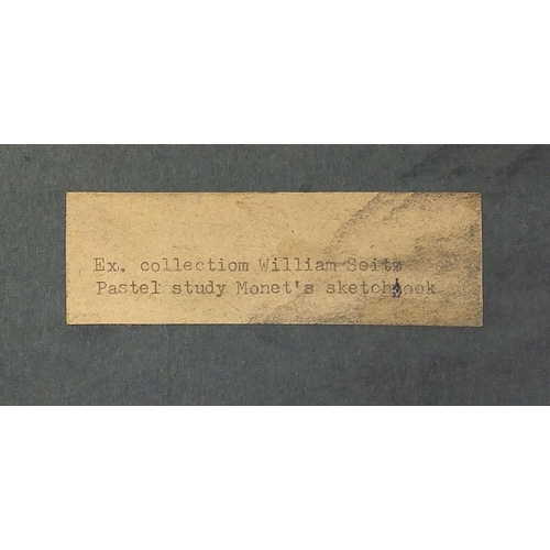 874 - Abstract composition, chalk sketch on paper, bearing a Louis Katz Art Gallery label and ex William S... 