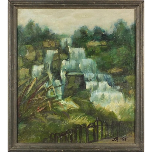 1127 - Aldis Dobenbergs - Regent Parks Landona, oil on canvas, inscribed verso, framed, 48cm x 42cm