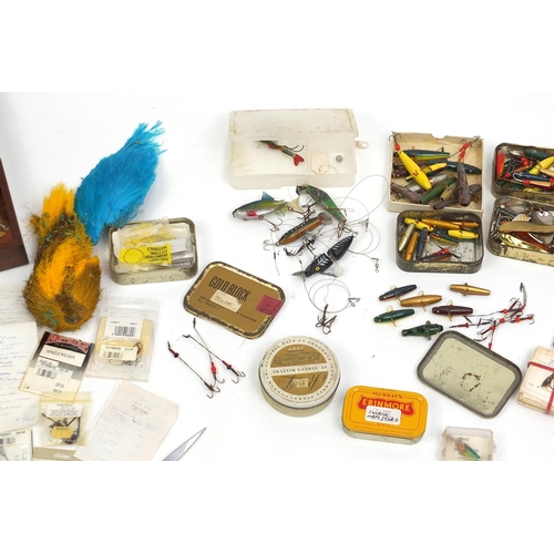 157 - Vintage fly fishing tackle including complete flies and fly making equipment