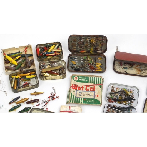 157 - Vintage fly fishing tackle including complete flies and fly making equipment