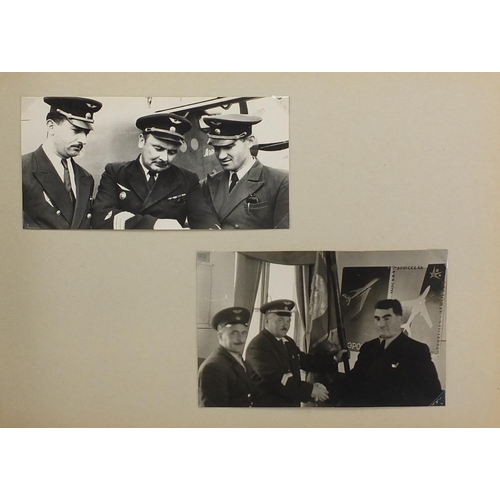 176 - Military interest black and white photographs predominantly of white Russian Tsarists pilots, arrang... 