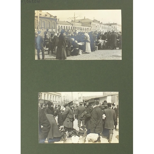 174 - Military interest World War I black and white photographs, mostly Russian arranged in an album inclu... 