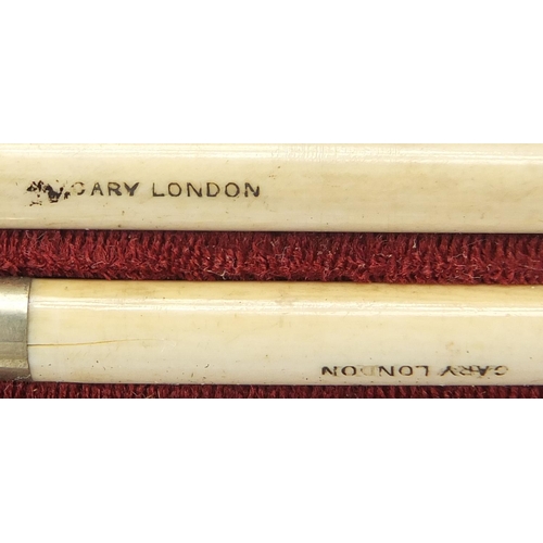 94 - Cary of of Pall Mall London architectural  drawing instrument set, with ivory folding rule and ivory... 
