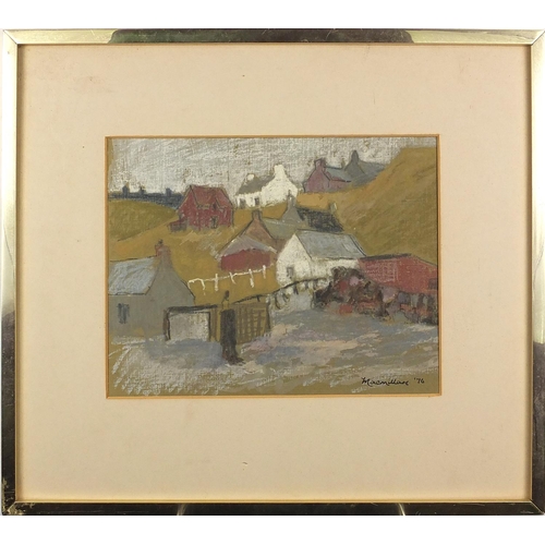 929 - Sheila Macmillan '76 - Stabbs, pastel on paper, inscribed label verso, mounted and framed, 24.5cm x ... 