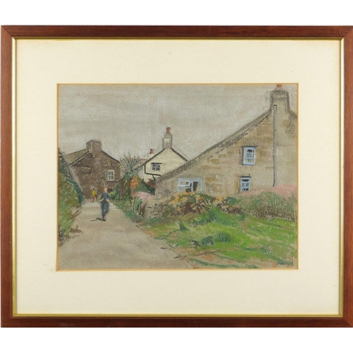 988 - William Innes - St Agnes, Isles of Scilly, pastel on card, label verso, mounted and framed, 32cm x 2... 