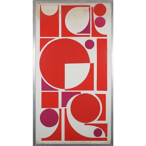 983 - After Sir Terry Frost - Abstract composition, geometric shapes, oil on board, inscribed verso, frame... 