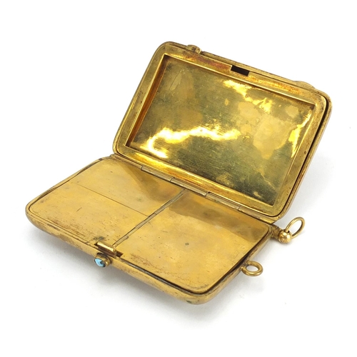 59 - Victorian 18ct rolled gold compact with ivory aide memoire and various compartments, together with t... 