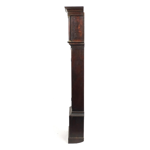 2039 - Georgian mahogany Longcase clock, the brass dial engraved Chichester Wrapson, 203c high
