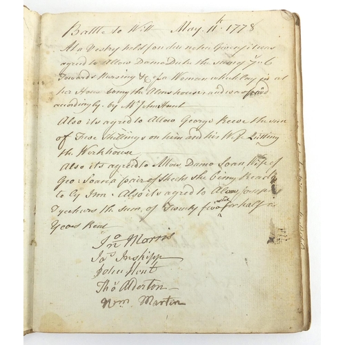 726 - 18th century Vestry book relating to Battle