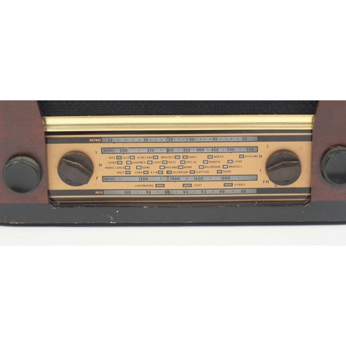 224 - Art Deco Invicta mahogany radio, 41cm wide