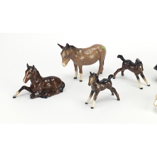 244 - Collectable china including Beswick horses, Royal Copenhagen dish and a Royal Doulton Toby Jug