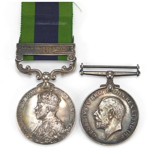 245 - British Military George V India general service medal with Afghanistan N.W.F. bar and 1914-18 war me... 