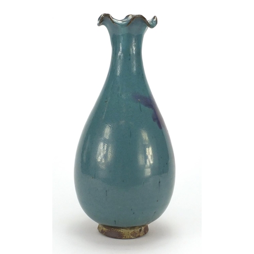 380 - Chinese blue and purple glazed Jun stoneware vase, 40.5cm high