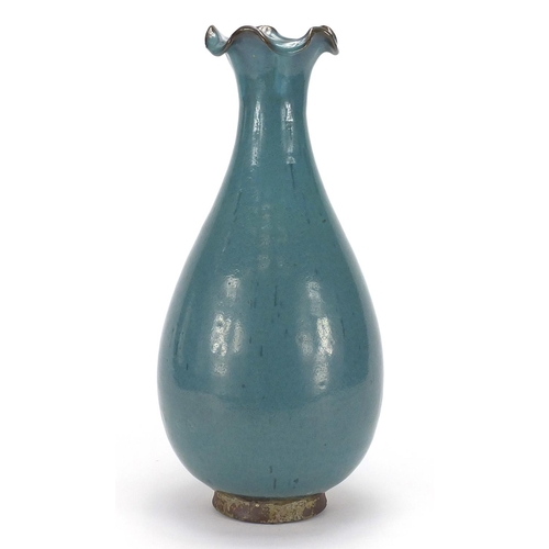 380 - Chinese blue and purple glazed Jun stoneware vase, 40.5cm high