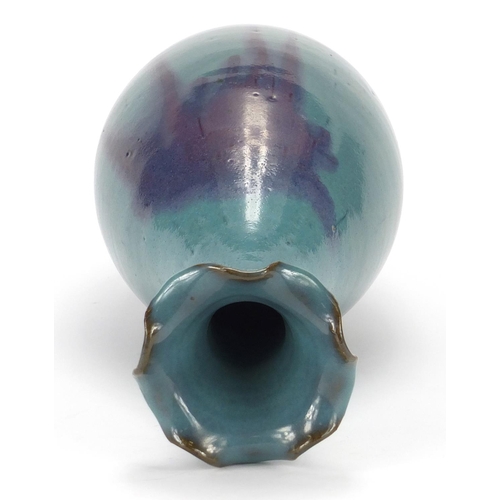 380 - Chinese blue and purple glazed Jun stoneware vase, 40.5cm high