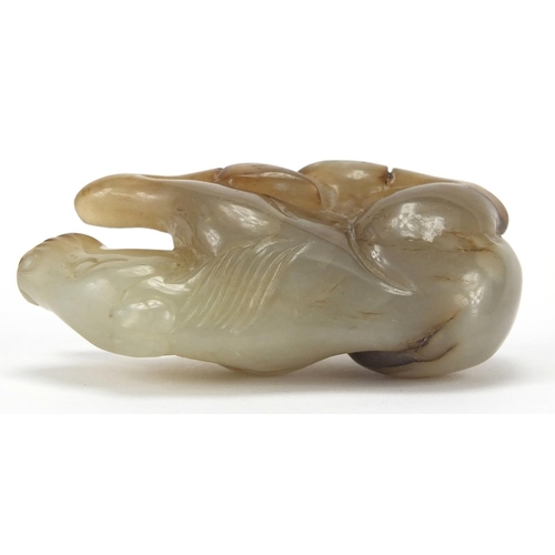 418 - Chinese white jade carving of a recumbent horse, 9cm wide