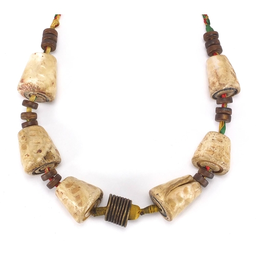 484 - Tribal interest shell necklace