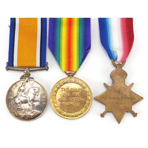 255 - British Military World War I pair and Star, the pair awarded to 46318PTE.W.J.BROWN.THEQUEEN'SR. the ... 