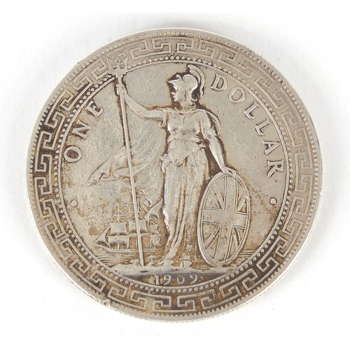 235 - Chinese 1909 trade dollar, approximate weight 26.8g