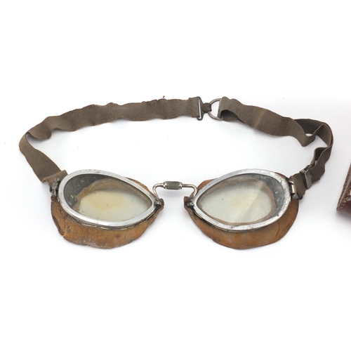 284 - Pair of Luxor aviation goggles by E B Meyrowitz, with leather case