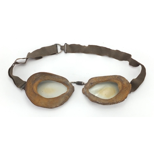 284 - Pair of Luxor aviation goggles by E B Meyrowitz, with leather case