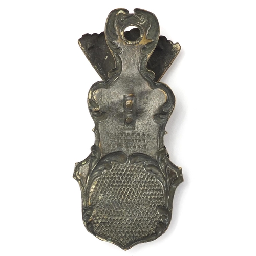 66 - Large Victorian J & H Ratcliffe patent brass letter clip in the form of a hand, 18.5cm in length