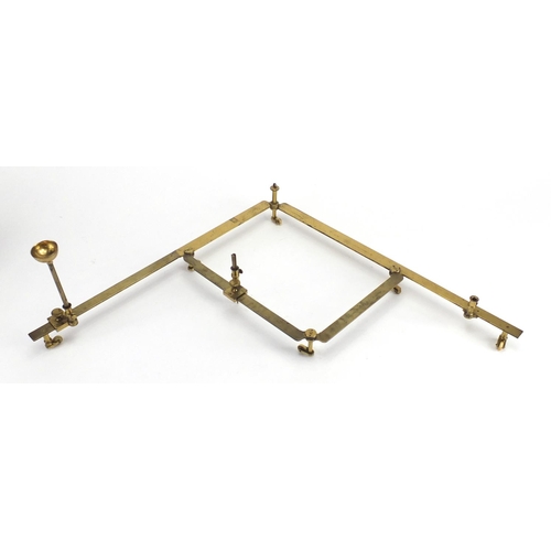 87 - Antique brass pantograph by Adams of No 60 Fleet Street of London, with ivory wheels, housed in a fi... 