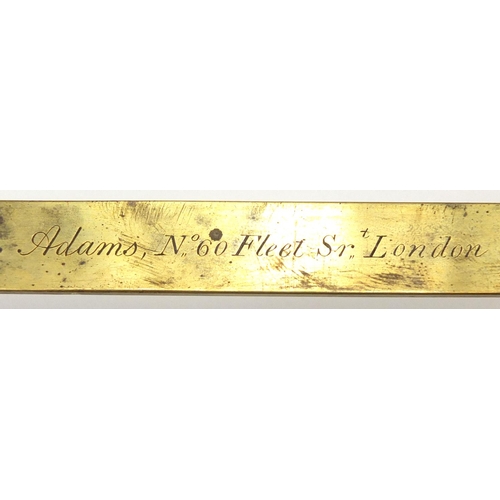 87 - Antique brass pantograph by Adams of No 60 Fleet Street of London, with ivory wheels, housed in a fi... 