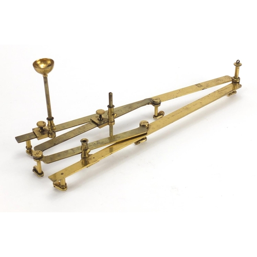 87 - Antique brass pantograph by Adams of No 60 Fleet Street of London, with ivory wheels, housed in a fi... 