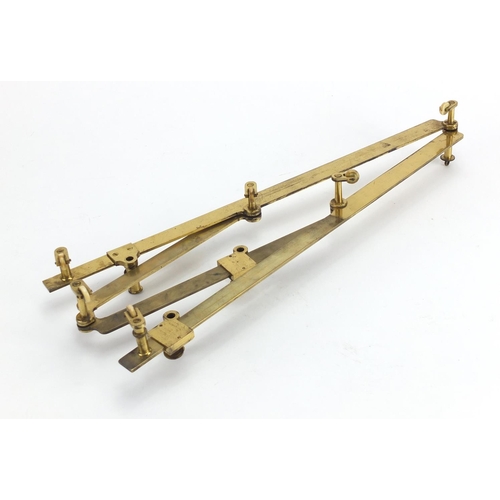 87 - Antique brass pantograph by Adams of No 60 Fleet Street of London, with ivory wheels, housed in a fi... 