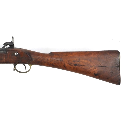 298 - Enfield India pattern two band percussion rifle musket, stamped Made in India to the lock, 122cm in ... 