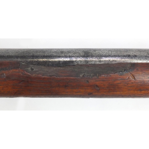 298 - Enfield India pattern two band percussion rifle musket, stamped Made in India to the lock, 122cm in ... 