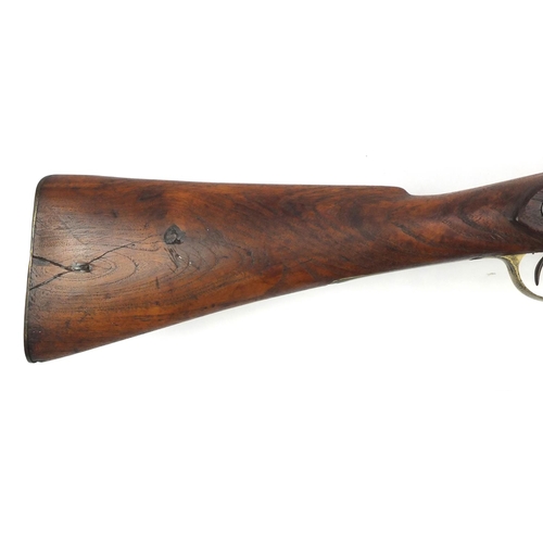 298 - Enfield India pattern two band percussion rifle musket, stamped Made in India to the lock, 122cm in ... 