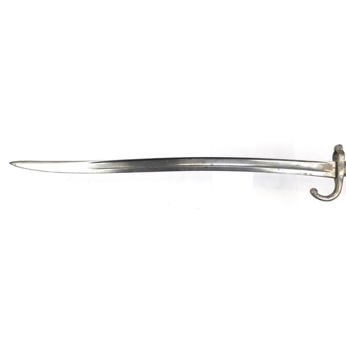 293 - French Military interest Yataghan bayonet,  model 1866, various impressed marks, 69.5cm in length