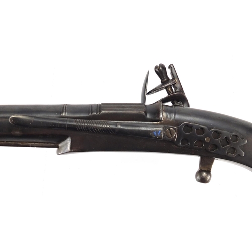 301 - Scottish style all steel pistol, stamped 1308, 34cm in length