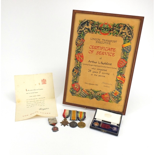 248 - British Military World War I medals and Militaria relating to Arthur L Ashford, comprising World War... 