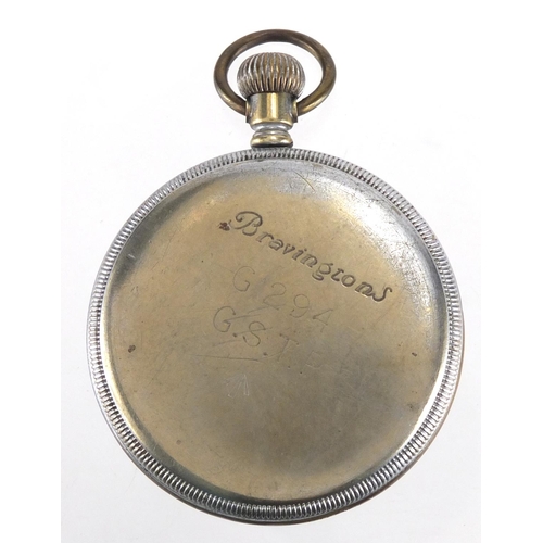 841 - Military interest Waltham pocket watch with black and subsidiary dials